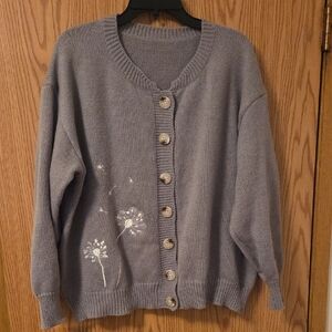 Button Up Cardi / Embroidery Detail